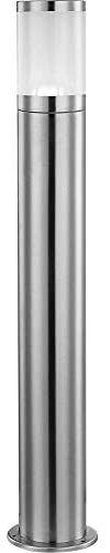 GLOBO Wegeleuchte Außenstehlampe H 80 cm LED Gartenlampe Außenleuchte Edelstahl, silber Kunststoff opal, 7W 806lm warmweiß, DxH 14x80 cm