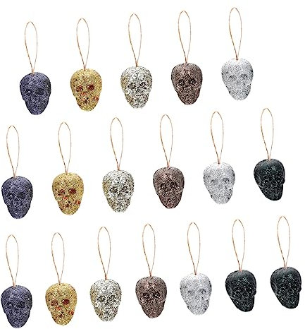 Cabilock Hängende Totenkopfköpfe Dekoration 30 Stück Halloween Totenköpfe Glitzerschäume Für Halloween Party