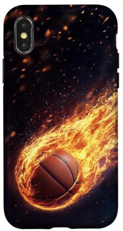 Hülle für iPhone X/XS Basketball Fire Sports Slamdunk