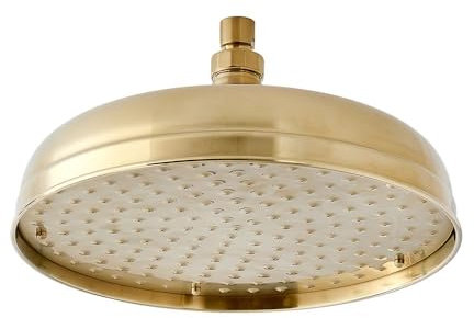 Milano Elizabeth Traditional 300mm Round Rainfall Shower Head - Brushed Brass