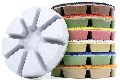 HEAGER broyeur, Rouleau, broyeur d'angle, Lot de 7 tampons de Polissage for Sol en béton diamanté, Outil abrasif for Sol en marbre et béton