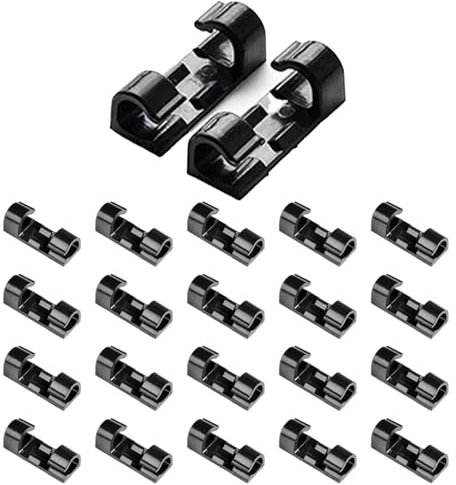 40 Pack Car Cable Clips & Tidy - Adhesive Cable Organizer for Dash-Cam, PC Wire Management, Home & Office (Black)