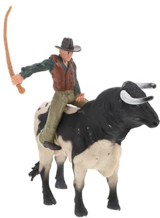 Generisch 1 Satz Cowboy-Modell Stierfigur Rodeo-Actionfiguren Stierdekoration Kuh Bullenmodell Kinderspielzeug Cowboy Stierkampf Modell Stierkampf-Modellornament dekorative Stierstatue Harz