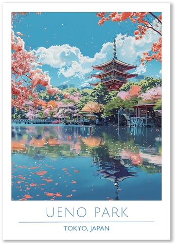 Happymotive – Ueno Park Poster Deko Schlafzimmer | Wanddeko & Wandbilder Wohnzimmer | Aesthetic Room Decor | Bilder & Kunstdrucke in A2 40x60, A3 30x40, A4 20x30 300g Papier ohne Rahmen