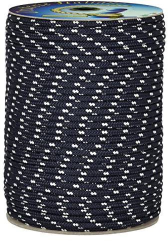 006108573 Treccia surf blu, 5 mm - 100 mt, Corda intrecciata multiuso resistente ai raggi U.V. e all'abrasione, per attività all'aperto, giardino, mare, guinzagli e fai da te, rottura 260 kg