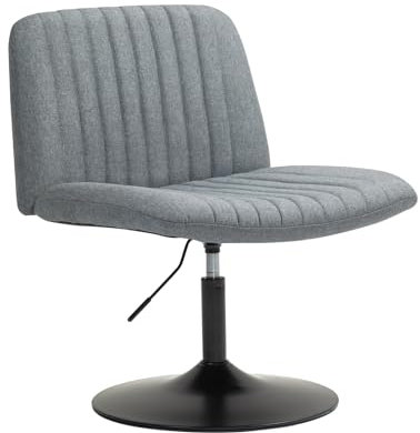SVITA Emily Loungesessel ohne Armlehne Relaxsessel höhenverstellbar mit Stoffbezug für Wohnzimmer/Schlafzimmer 360° drehbar Grau