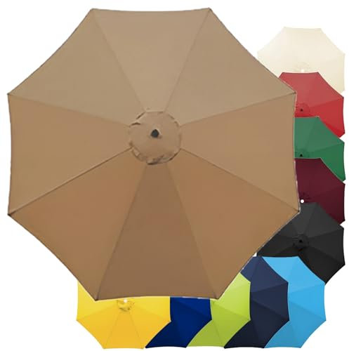 Toile De Rechange Pour Parasol Deporté 6 Baleines/8 Baleines De Jardin,2.7 M/3.0M, Auvent De Terrasse, Ronde Parasol Toile De Rechange,Couverture De Rechange Pour Parasol (auvent Uniquement)(Khaki,(6R