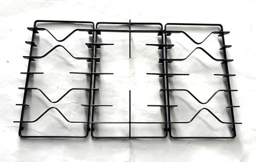 KIT 3 GRIGLIE Per Piano Cottura a GAS COMPATIBILI CON whirlpool, In Ferro SMALTATO opaco COD.P2569/P2570 (395x210mm) MADE IN ITALY(complete di gommini)