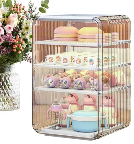 Bottle Steriliser Rack, Spacious Baby Feeding with Protective Cover, Durable Nursery, Utensil Dryer for Breast Pumps, Dummies, Compact Storage, Cooling Rack