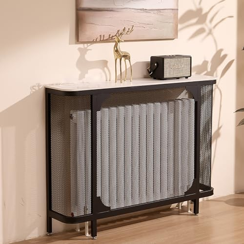 YCCYHQ Cache Radiateur Décoratif avec Pieds Réglables pour la Maison, Le Salon, la Chambre à Coucher(Black,80cm/31.5in)