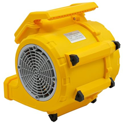 YISSALE 250W Bodentrocknungsgebläse, Bodentrockner mit Kabel, Tragbares Bodengebläse mit 3 Geschwindigkeitsstufen, Gebläse für Möbeln, Fenstern (Gelb)