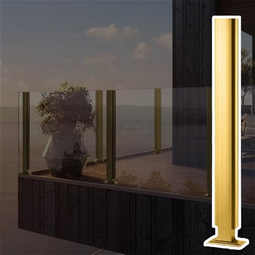 Glasgeländerpfosten Balustradenpaneele Mit Schlitzen Und Sockel, Robuste Glaspaneel-Zaungeländersäule Für Geländer/Trennwände/Terrassen, Glasgeländerpfosten(A-MID,Height 80cm)