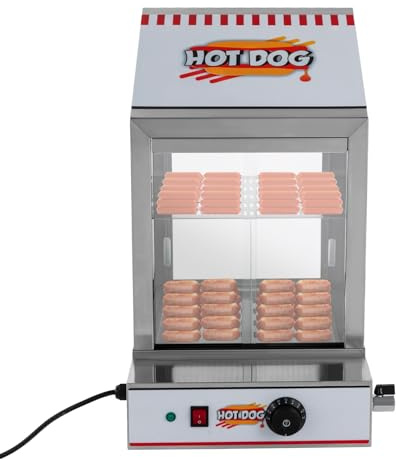 KANBCNG Hot Dog Maschine 1200W mit Doppeltür Hot Dog Dampfgarer Hot Dogs Warmhaltegerät Edelstahl Hot Dog Steamer Maker Edelstahlschrank Würstchenwärmer Temperatur Einstellung 30-110℃ für Kantinen
