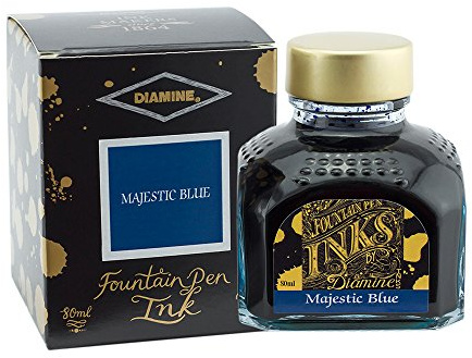 Diamine bottled ink, ink refill, majestic blue, royal blue, 80 ml