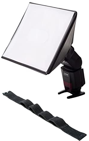 LumiQuest SoftBox III LQ-119S, Flash Diffuser & Light Softener, Universal Classic Design for External Camera Flashes with UltraStrap, Black