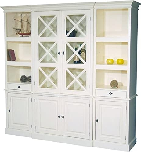 Casa Padrino Großer Shabby Chic Landhaus Stil Schrank mit 4 Türen und 2 Schubladen - Buffetschrank - Schrank Esszimmer