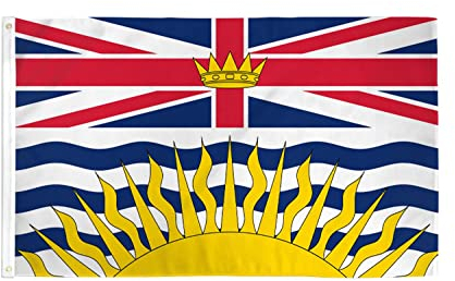 AZ FLAG - Drapeau Colombie-Britannique - 150x90 cm - Drapeau 100% Polyester Avec Oeillets Métalliques Intégrés - Pavillon 110 g