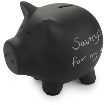 balvi Sparschwein Oink Bank Farbe Schwarz Personalisier- und wiederverwendbar Keramik
