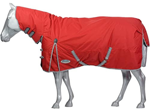 Weatherbeeta Comfitec Classic Combo Pferdedecke, Halsumfang Medium, Red/Silver/Navy, 198 cm