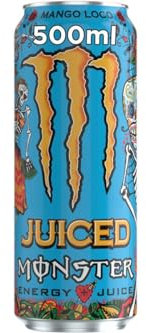 Monster Energy Mango Loco – 1 Lattina da 500 ml, Energy Juice con Taurina, L-carnitina, Inositolo e Vitamine del Gruppo B, Bevanda Energetica dal Gusto Esotico di Mango