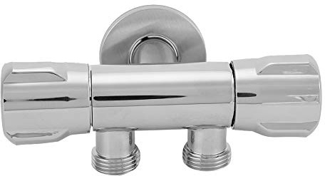 Garosa Multifunktions-WC Doppel-Wasser-Doppel-Eckventil-Halterung Eine in Zwei Wasserabscheider-Blister-Set-Eckventil-Spritzpistole mit Halterung