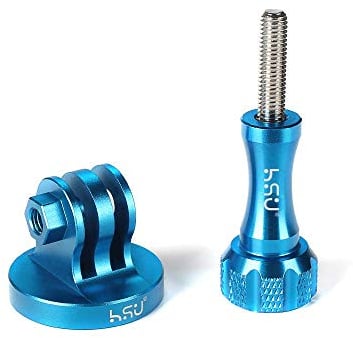 HSU Aluminum Tripod Adapter for GoPro, Action Camera Tripod Mount for Hero 13/12/11/10/9/8/7/6/5/4/3 (Blue)
