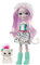 ENCHANTIMALS Mini-poupée Sybill Léopard des neiges et Figurine Animale Flake, avec Jupe Amovible, Bottes et Serre-tête, Jouet pour Enfant, GJX42