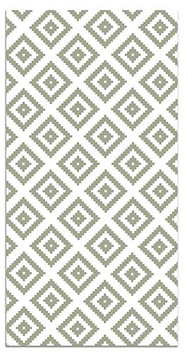 Panorama Vinyl-Teppich Küche Lounge - Verschiedene Größen - (Grün Quadrate 40x80 cm)
