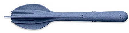 Koziol Besteck-Set 3-teilig Klikk, Messer, Gabel, Löffel, Besteckset, Thermoplastischer Kunststoff, Organic Blue, 4003671