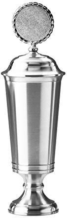 Röders Zinn Pokal mit Plakettendeckel 22,5 cm