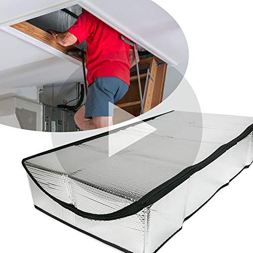 MPET Dachboden-Treppenabdeckung (63,5 x 137,2 x 27,9 cm) – Türabdeckung mit leicht zugänglichem Reißverschluss für Hausisolierung – Treppenisolierung für kühle oder warme Luft