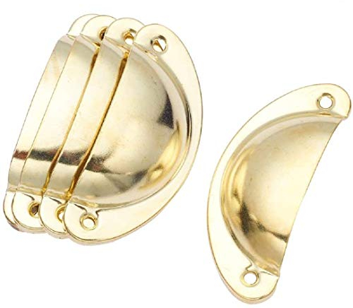 MroMax Lot de 5 poignées de tirage en acier carbone Doré pour commode armoire de cuisine, tiroir 81 mm Longueur 35 mm Largeur 35 mm