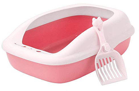 Katzentoilette Katzentoilette Anti-Splash rutschfest, Haustiere Training High Sided Rim Loo, Katzensandbecken halb geschlossen Anti-Splash Desodorierende rutschfeste abnehmbare Haustier-Toilette M.