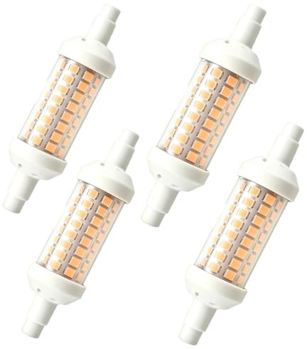BANGSHUO 4er R7S LED 5W 78mm R7S Warmweiß 3000K J78 Doppelende Lineare Reflektorlampe Leuchtmittel Kein Flimmern AC220-240V 500LM Nicht Dimmbar