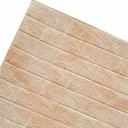 HEZHU 10 tlg 3D Tapete Wandpaneele Selbstklebend Ziegel Wasserfest Wandaufkleber (Marmor Gelb)