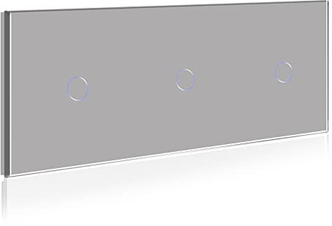 BSEED Touch Lichtschalter 1 Fach 1 Weg Glas Grau - LED Touch Schalter Touchscreen für LED Lampe 228mm EU Standard