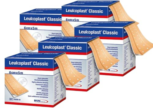 Leukoplast Classic Pflaster Meterware 5 m x 6 cm im 5er Set