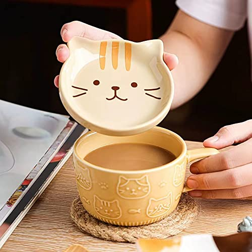 Kafei 300ml giapponese carino tazza creativa testa di gatto in ceramica tazza di caffè kawaii con coperchio casa coppia colazione tazza tazza di latte tazza di acqua tazza di caffè