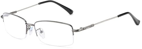 Fullwosing Blaulichtfilter Brille Kurzsichtig Halbrand Metall Brille -0.50 bis -6.00 Dioptrien Fernbrille Damen Herren