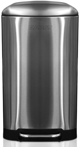 casa pura Mülleimer bis zu 72 Liter - Abfalleimer aus Edelstahl - Mülltrennsystem für Küche - Treteimer - Abfallsammler - Inneneimer mit Tragegriff (Cubo - Silber, 30 Liter)