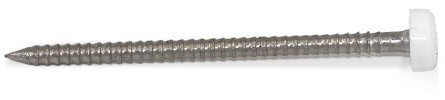HomeSmart UPVC Panel Pins 40mm Poly Top Pins Nails Plastic Headed Fascia Fixings Strop Grip Durable Stainless Steel Roofing Nails Secure Hold PVC Cladding Pins for Home Projects (50, 40mm)