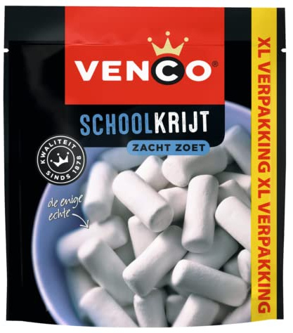 Venco Schoolkrijt 330g XXL I Schulkreide Lakritz aus Holland I Niederlande I süße weiche Lakritze mit knuspriger Hülle I Anis I Salmiak