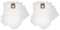 vhbw 10x Staubsaugerbeutel Ersatz für Nilfisk 82367810, 82367820, 1408618000 für Staubsauger - Mikrovlies, 42,5cm x 27cm Weiß