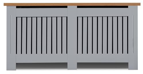 Radiator Cover Extra Large, Radiator Cover, Vertical Slatted Modern Radiator Covers MDF Wood Cabinet Shelf Heating Covers For Living Room, Hallway (19D x 172W x 83.2H CM)
