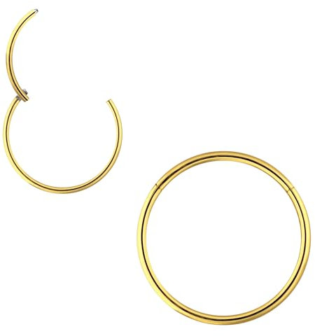 OTHER Piercing Nasenpiercing Septum Ohrpiercing Clicker Ring Titan Lippenring Segmentring Nostril Conch Daith Helix Rook Tragus Lobe Snug Body Piercing Schmuck Piercings Gold 0,8 x 8 mm