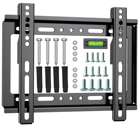 ASMXQY TV Wall Mount Bracket Low Profile for Most 14-42 inch LED LCD Flat Curved Screen TVs, Space Saving TV Bracket with Max VESA 200x200mm and 55 lbs Universal Monitor Mount
