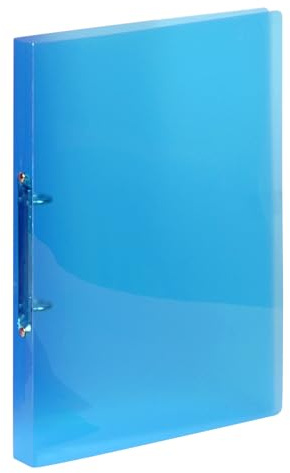 Viquel - Flexibler A4-Ordner aus Kunststoff - 2 Ringe - Rücken 2,5 cm - Bürobedarf zum Ordnen und Aufbewahren von Dokumenten - Blau durchscheinend