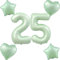Olive Grün Luftballons Zahl 25+4 pcs herz/stern Folienballon Zahl 25 .Geburtstag frau mädchen,40 Riesenzahl Ballons 25 .geburtstagsdeko mann,Zahlenballon 25, Helium Ballons 25 Zahlen Luftballon