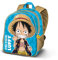 One Piece Monkey-Mochila Basic, Azul, 31 x 39 cm, Capacidad 18,2 L