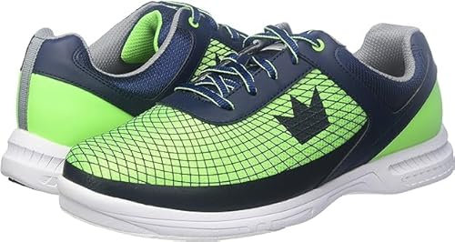 EMAX Brunswick Frenzy Men's Bowling Shoes Bowling Shoes for Men with Sliding Sole, Green, 9 UK
